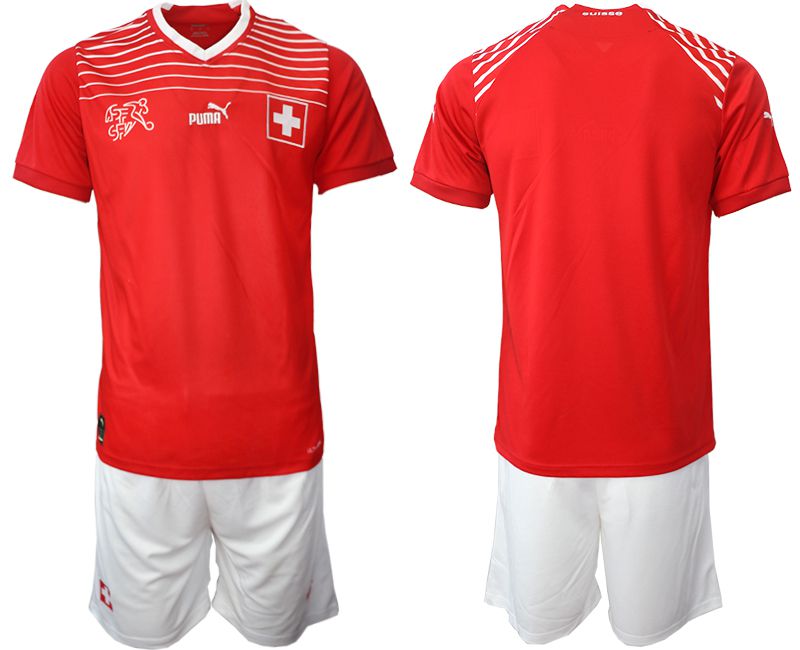 Men 2022 World Cup National Team Switzerland home red blank Soccer Jerseys->argentina jersey->Soccer Country Jersey